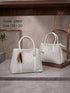 2880 — Tassel Detail Top Handle Bag — White