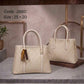 2880 — Tassel Detail Top Handle Bag — Cream