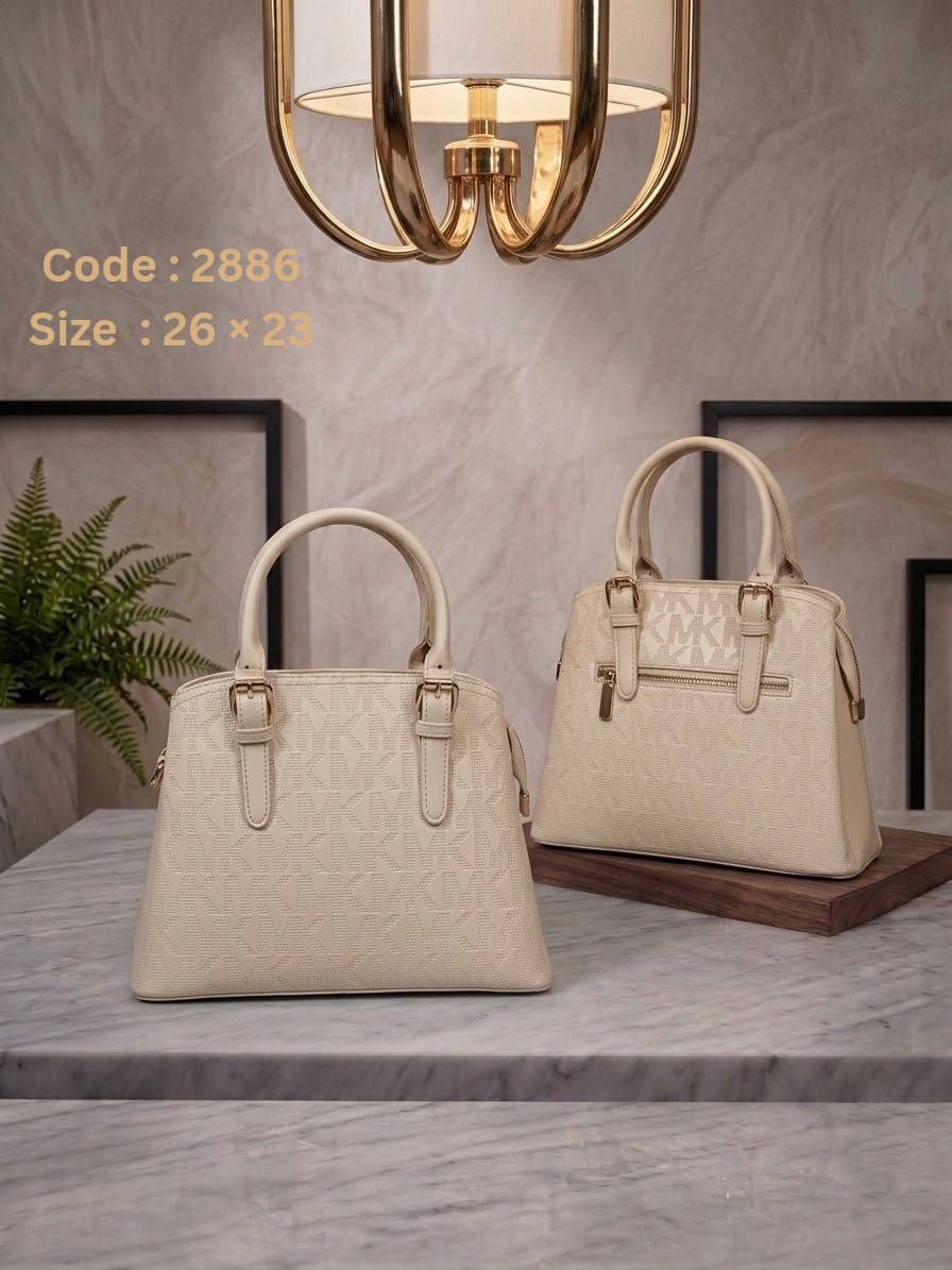 2886 — Textured Dome Satchel — Cream