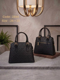 2886 — Textured Dome Satchel — Black