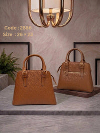 2886 — Textured Dome Satchel — Tan