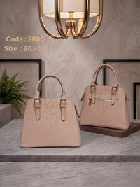 2886 — Textured Dome Satchel — Blush