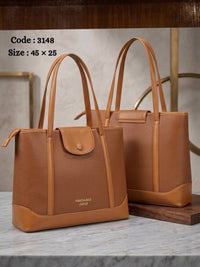 3148 — Long Handle Everyday Tote — Tan