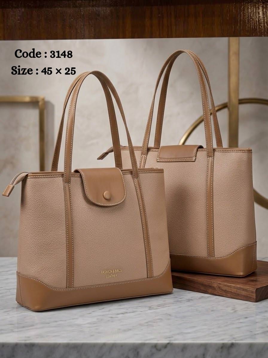 3148 — Long Handle Everyday Tote — Beige