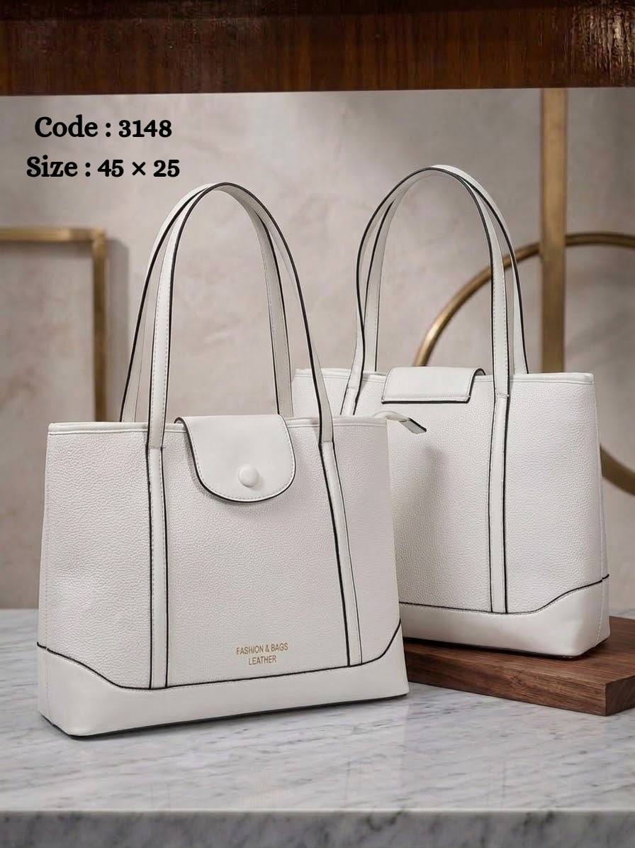 3148 — Long Handle Everyday Tote — White