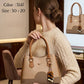 3147 — Scallop Panel Top Handle Bag — Tan / Cream