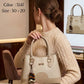 3147 — Scallop Panel Top Handle Bag — Cream / Beige