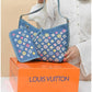 013722 — Colorful Shoulder Bag with Pouch — Blue / Light Blue