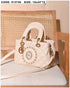 013740 — Quilted Medallion Top Handle Bag — Cream