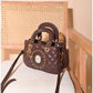 013740 — Quilted Medallion Top Handle Bag — Brown