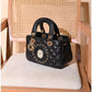 013740 — Quilted Medallion Top Handle Bag — Black