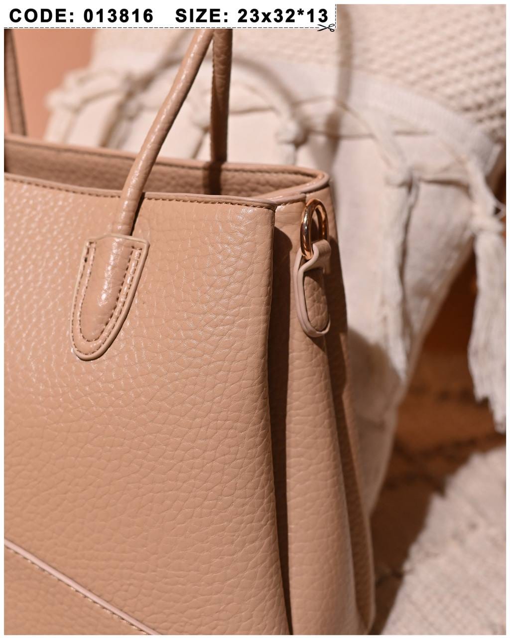 013816 — Scarf Detail Structured Tote — detail