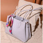 013816 — Scarf Detail Structured Tote — Lilac