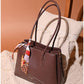 013816 — Scarf Detail Structured Tote — Brown
