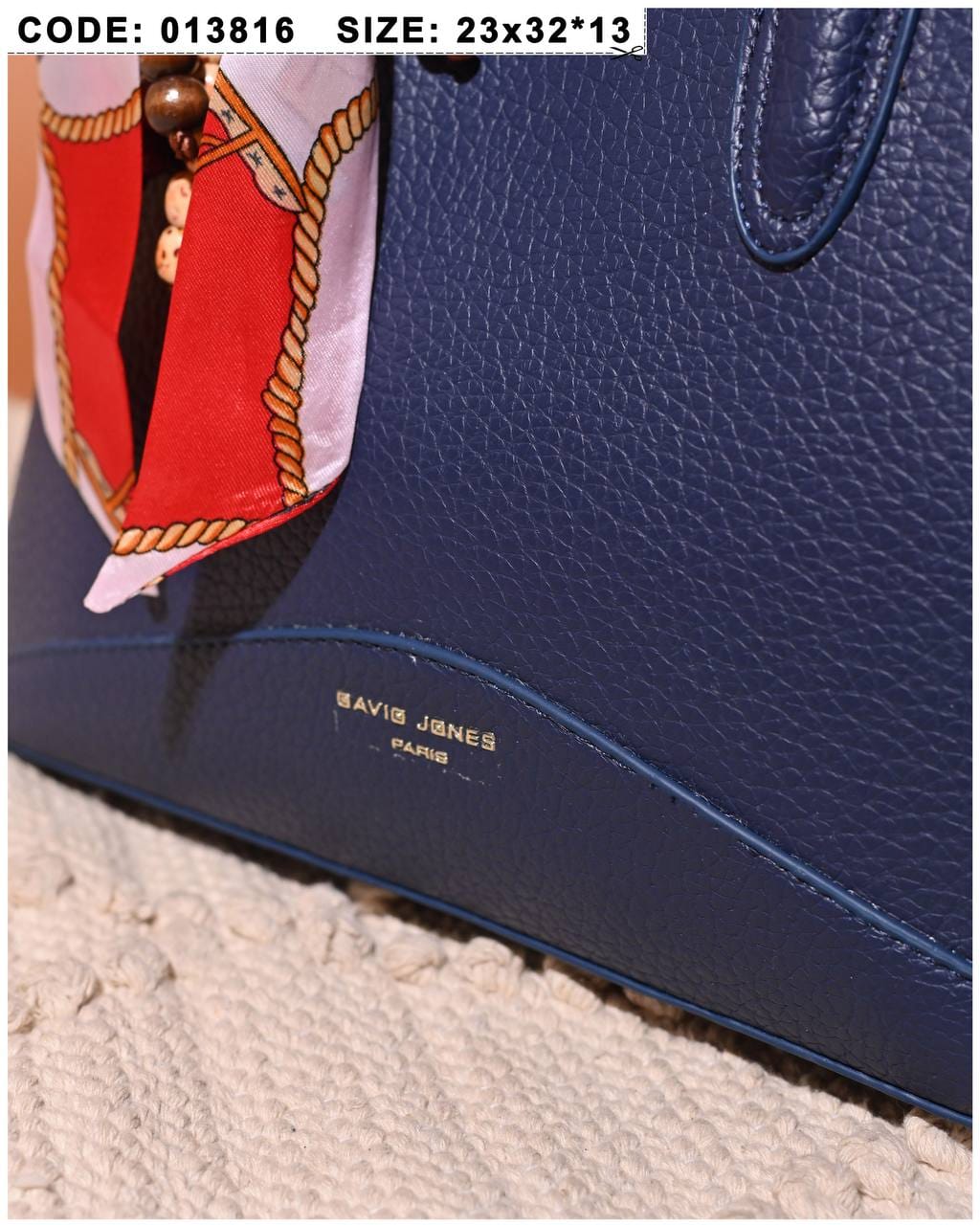 013816 — Scarf Detail Structured Tote — detail