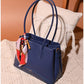 013816 — Scarf Detail Structured Tote — Navy
