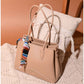 013816 — Scarf Detail Structured Tote — Beige