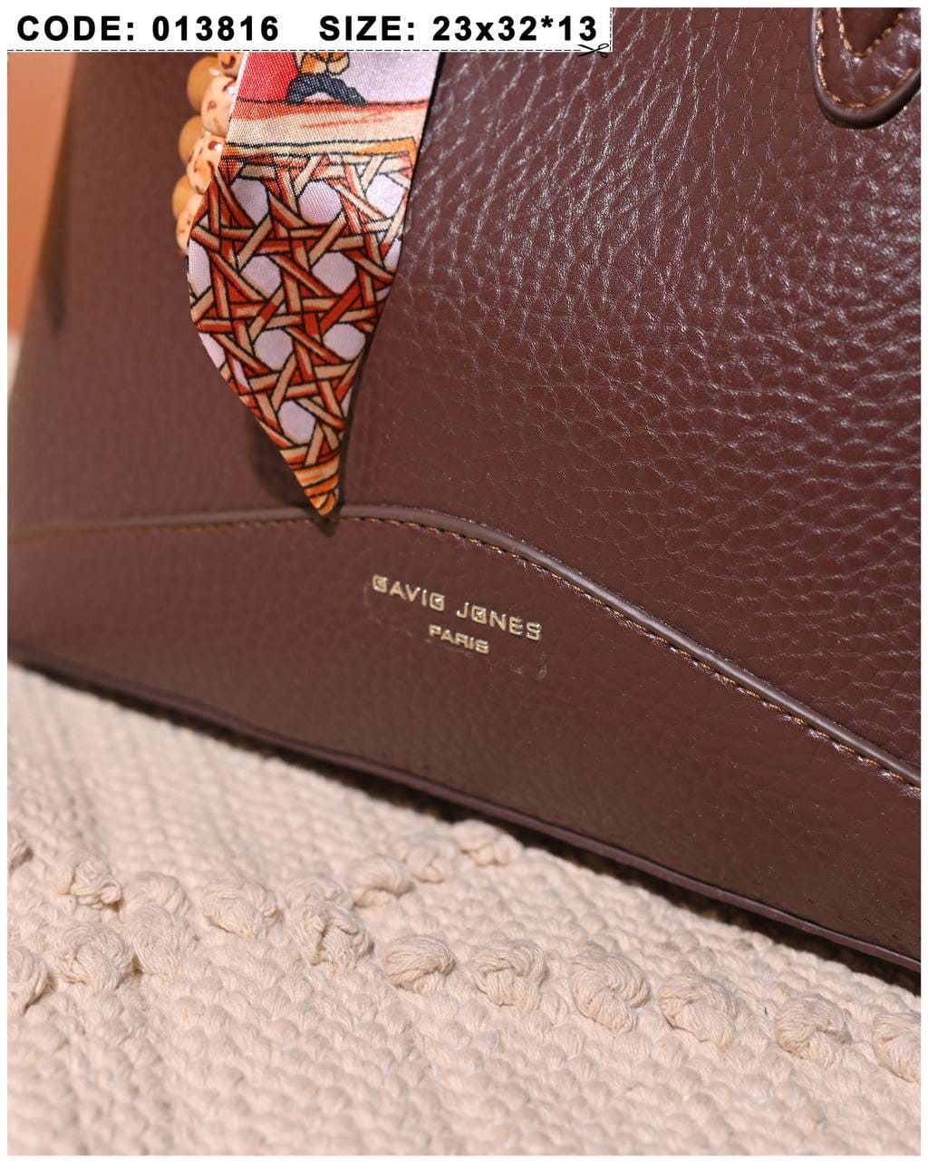 013816 — Scarf Detail Structured Tote — detail