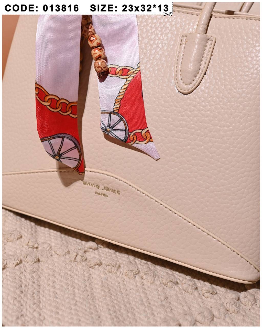 013816 — Scarf Detail Structured Tote — detail
