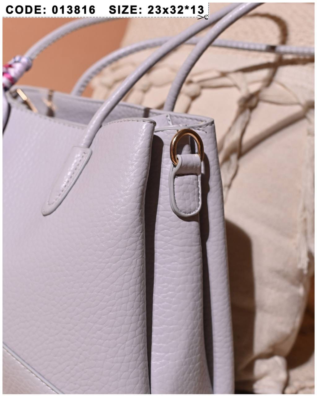 013816 — Scarf Detail Structured Tote — detail