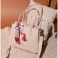013816 — Scarf Detail Structured Tote — Cream
