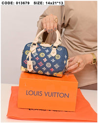 013679 — Colorful Dome Handbag — Blue / Cream