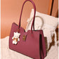 013749 — Bear Charm Long Handle Tote — Burgundy