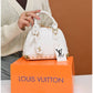 013819 — Stud Trim Dome Handbag — White