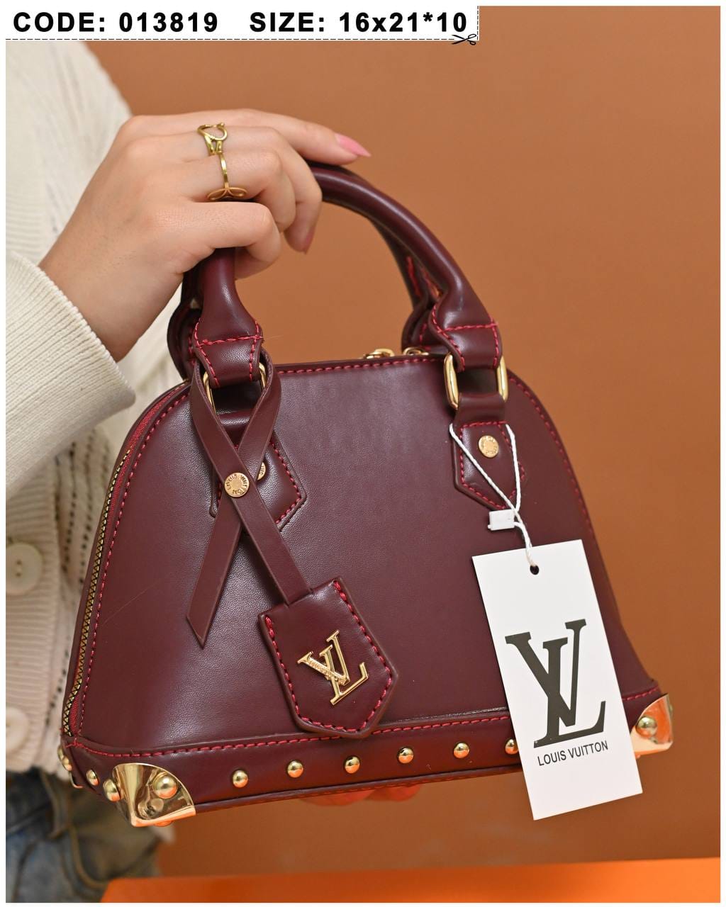 013819 — Stud Trim Dome Handbag — detail