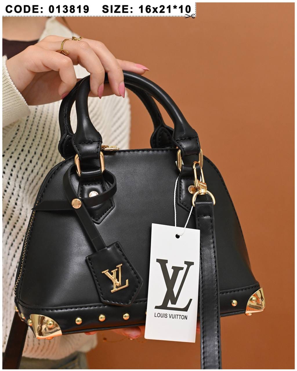 013819 — Stud Trim Dome Handbag — detail