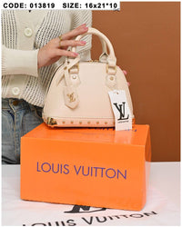 013819 — Stud Trim Dome Handbag — Cream