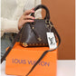 013819 — Stud Trim Dome Handbag — Dark Brown