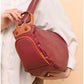 011040 — Burgundy side-pocket shoulder handbag front, 24 × 30 × 15 (Burgundy)