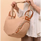 011040 — Beige side-pocket shoulder handbag front, 24 × 30 × 15 (Beige)