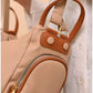 011040 — Beige side-pocket shoulder handbag detail, 24 × 30 × 15 (Beige)