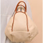 011040 — Cream side-pocket shoulder handbag front, 24 × 30 × 15 (Cream)