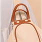 011040 — Cream side-pocket shoulder handbag detail, 24 × 30 × 15 (Cream)