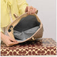 011100 — Beige and Cream long-handle tote bag interior, 30 × 35 × 12 (Beige and Cream)