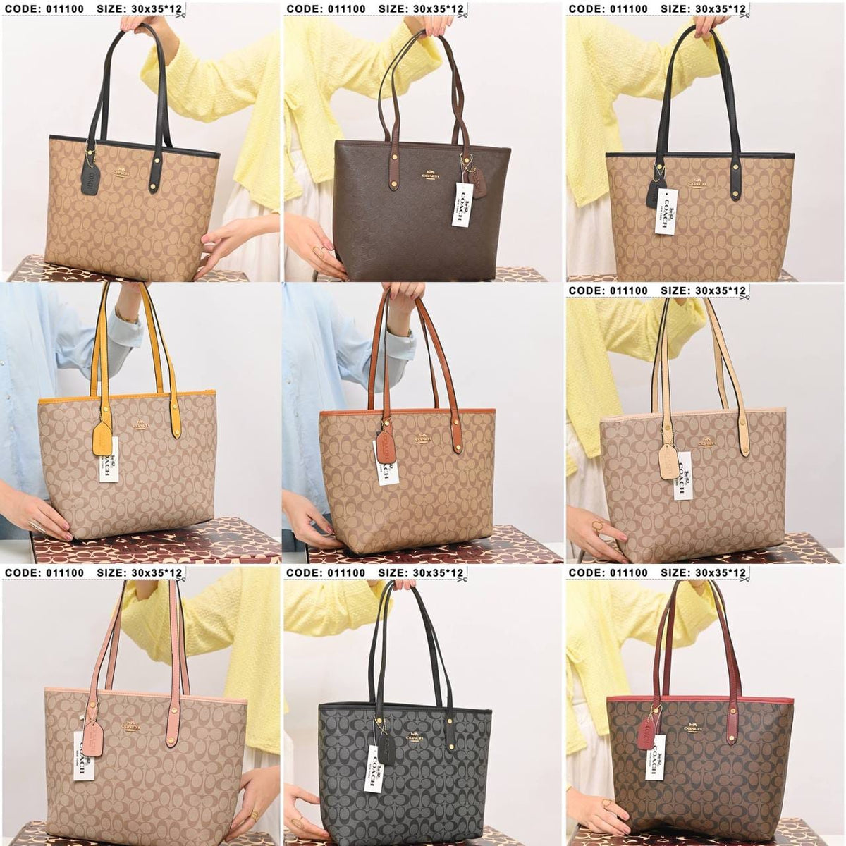011100 — Long-handle tote bag, color overview