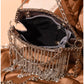 011445 — Bronze chain-fringe evening bag interior, 16 × 20 × 6 (Bronze)