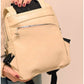 011553 — Cream zip-detail backpack back, 30 × 28 × 14 (Cream)