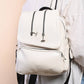 011553 — White zip-detail backpack front, 30 × 28 × 14 (White)