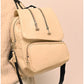 011553 — Cream zip-detail backpack front, 30 × 28 × 14 (Cream)