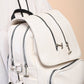 011553 — White zip-detail backpack detail, 30 × 28 × 14 (White)