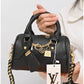 011599 — Black mini charm barrel handbag detail, 14 × 20 × 10 (Black)