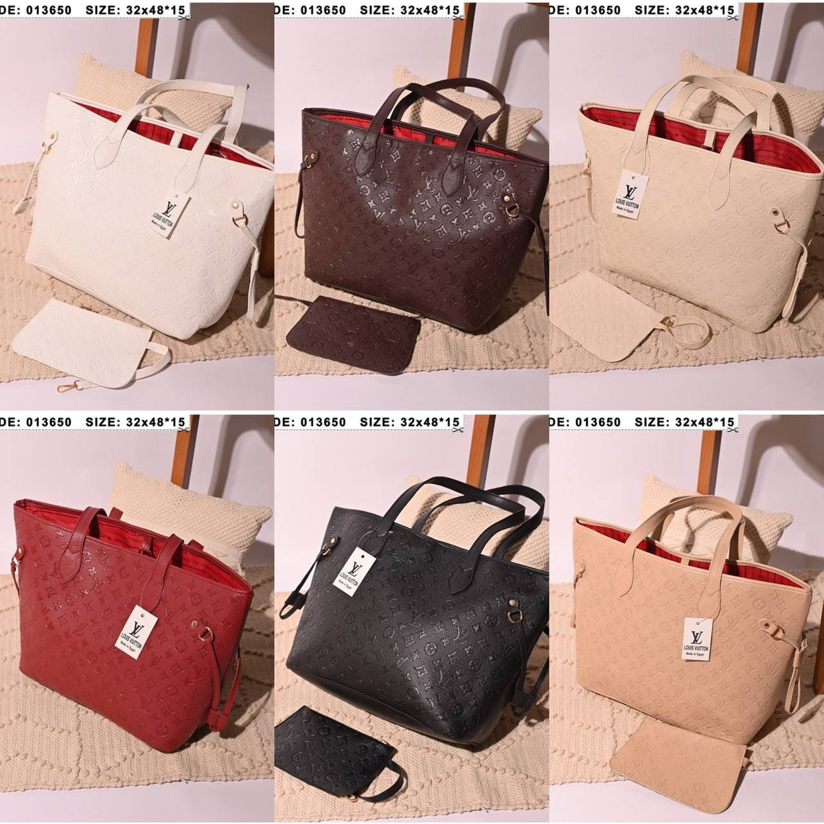 013650 — Embossed tote with matching pouch, six-color overview