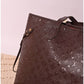 013650 — Brown embossed tote with matching pouch detail, 32 × 48 × 15 (Brown)