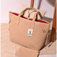 013650 — Beige embossed tote with matching pouch front, 32 × 48 × 15 (Beige)