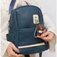 013685 — Navy bear-charm backpack front, 32 × 28 × 12 (Navy)
