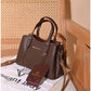 013775 — Brown structured leaf-detail handbag front, 16 × 24 × 11 (Brown)